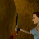 Lara retirant la dague de Xian du corps du Dragon Bartoli